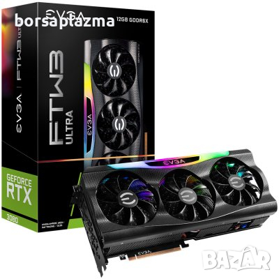 EVGA GeForce RTX 3080 12GB FTW3 ULTRA GAMING, 12GB GDDR6X, 384 bit, 912 GB/s, 19000 MHz Effective Me, снимка 1