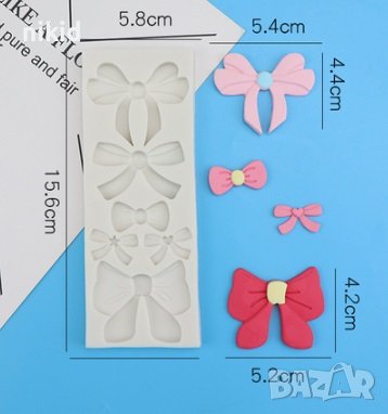 6 Различни Панделки пандели пандела пандела силиконов молд формафондан декор украса, снимка 1