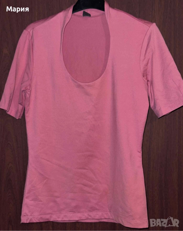 S. Oliver дамска розова тениска с отворено деколте 36/38 за спорт, снимка 1