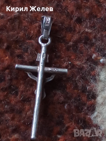 Старо сребърно кръстче 43817, снимка 2 - Колиета, медальони, синджири - 52360691