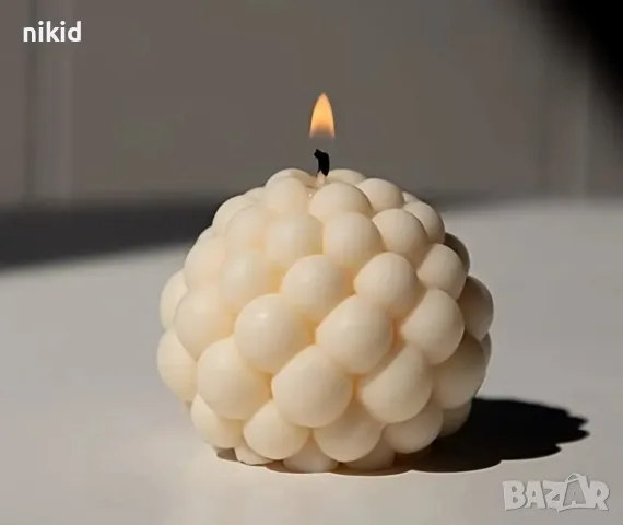 3D buble топка балончета мехури силиконов молд форма фондан шоколад гипс смола свещ, снимка 3 - Форми - 55945841