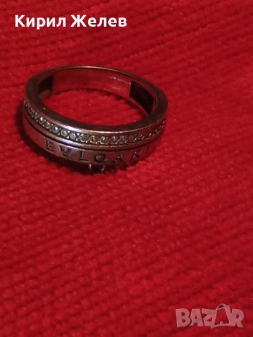 BVLGARI МАРКОВ СРЕБЪРЕН СКЪПОЦЕНЕН ПРЪСТЕН МАТИРАНО СРЕБРО 925 БУЛГАРИ с ФАСЕТИРАНИ ЦИРКОНИ 28720, снимка 15 - Пръстени - 37300350