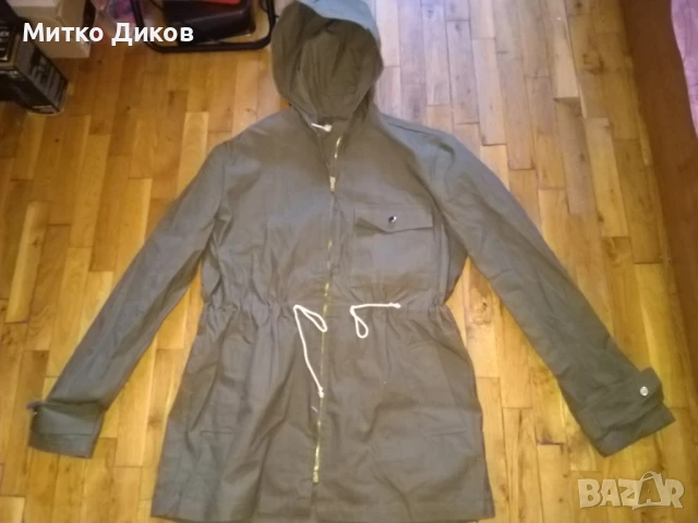 Анорак бризентов от соца Младост Годеч нов с качулка цял цип 3 джоба размер М