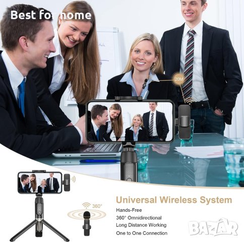 Безжичен петличен микрофон за iPhone iPad и Type C, снимка 5 - Микрофони - 41762426