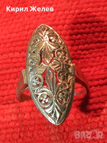СТАРИНЕН ФЛОРАЛЕН АЖУРЕН СРЕБЪРЕН ПРЪСТЕН СРЕБРО ВИСОКА ПРОБА РЪЧНА МАЙСТРОСКА ИЗРАБОТКА 49304, снимка 13 - Антикварни и старинни предмети - 49957829