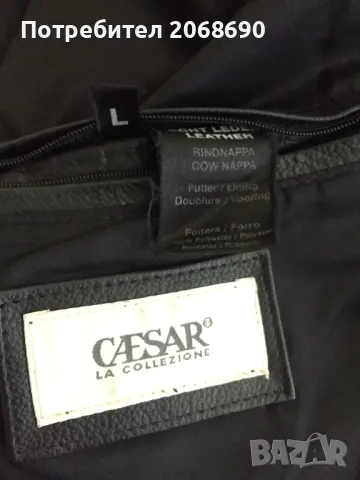 Мъжко черно яке от телешка кожа, снимка 5 - Якета - 48332696