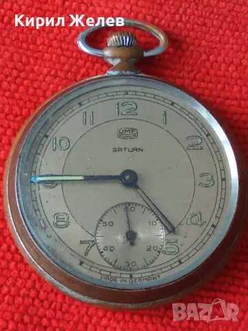 UMF RUHLA SATURN MADE in GERMANY Стар НЕМСКИ КОЛЕКЦИОНЕРСКИ ДЖОБЕН ЧАСОВНИК САТУРН РУХЛА 43959, снимка 16 - Джобни - 45029518