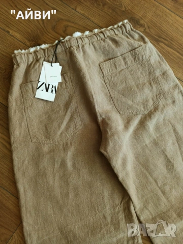 ZARA дамски ленен панталон, снимка 15 - Панталони - 53467586