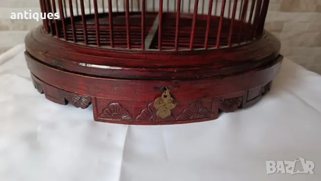 Стар китайски дървен кафез - ръчна изработка - рядък модел - 19в., снимка 6 - Антикварни и старинни предмети - 50190367