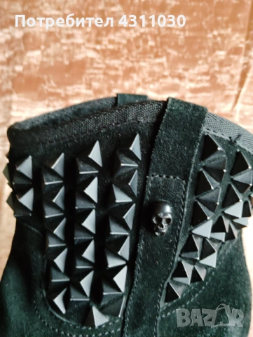 Ботуши / боти на платформа с шипове и черепи ASH YOKO 38, снимка 8 - Дамски боти - 53403926