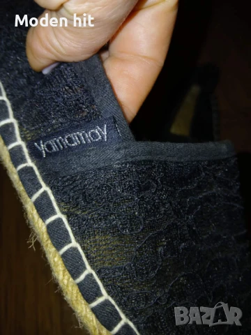 Дантелени черни еспадрили, снимка 3 - Дамски ежедневни обувки - 50648160