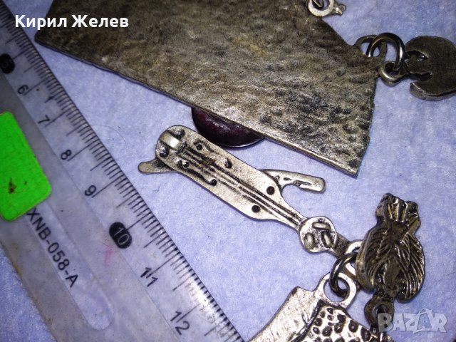 ЕЛЕМЕНТИ от ЕТНОГРАФСКИ СТИЛ НАКИТ ЛАКИРАН ПОСРЕБРЕН БРОНЗ и ЧЕРВЕН КАТАЛИН 34305, снимка 15 - Бижутерийни комплекти - 41761877