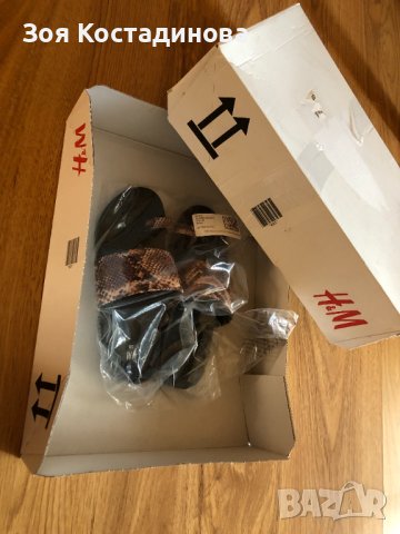 Чехли/Сандали-нови от H*M,с тъмнобежова-змийска шарка, снимка 3 - Сандали - 41594579