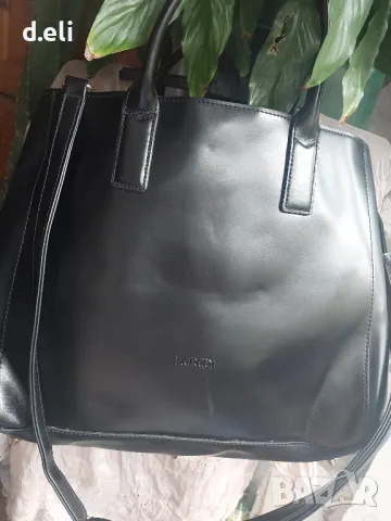 L.CREDI 🇺🇸 100% Кожа Голяма черна чанта