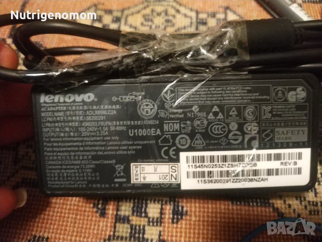 Зарядно за лаптоп Lenovo 20V, 3.25 A Model ADLX65NLC2A, снимка 1