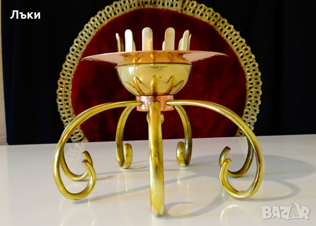 Меден свещник ръчна изработка 360 гр. , снимка 7 - Антикварни и старинни предмети - 34563174