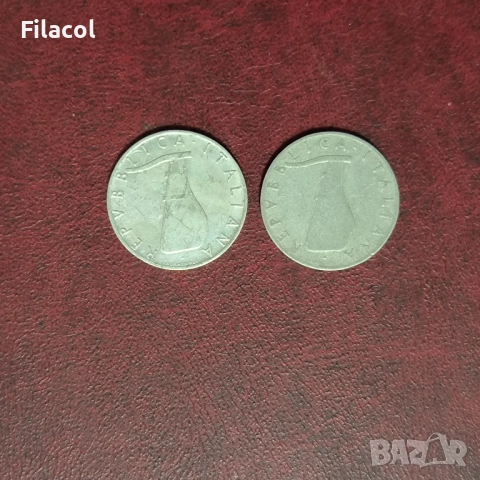 Италия 5 лири 1953 и 1955 г. , снимка 2 - Нумизматика и бонистика - 52864950