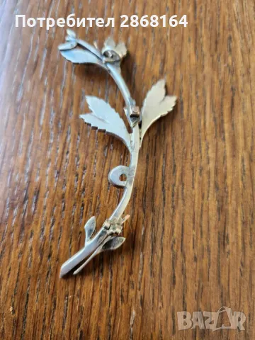 Много стара сребърна брошка, снимка 2 - Антикварни и старинни предмети - 48714960