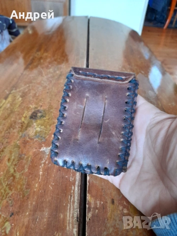 Стара кожена чантичка,табакера за колан, снимка 4 - Други ценни предмети - 53649925