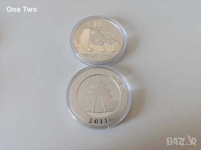 Сребърна монета, 1 oz Китайска панда 2011, 99.9% сребро, снимка 5 - Нумизматика и бонистика - 56208291