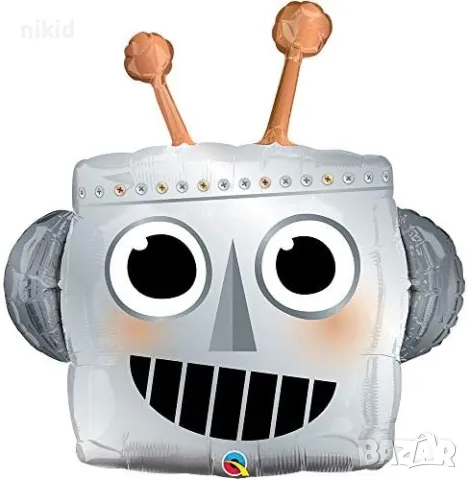 Глава робот квадрат балон фолио фолиев хелий или въздух парти рожден ден