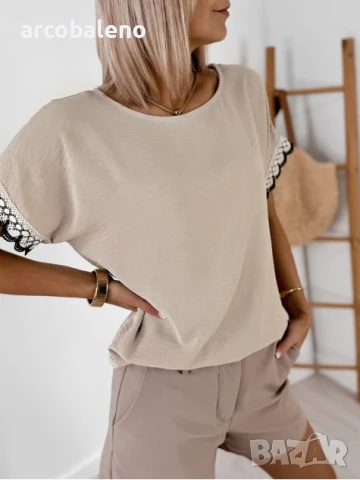 Дамска блуза с къси ръкави GENUA, 3цвята , снимка 4 - Тениски - 51022363