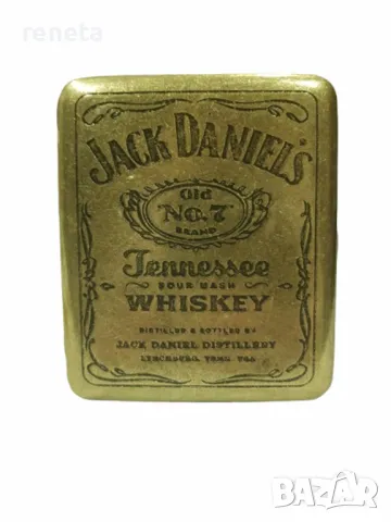 Табакера Джак Даниелс , Метална, Обикновени цигари, снимка 1