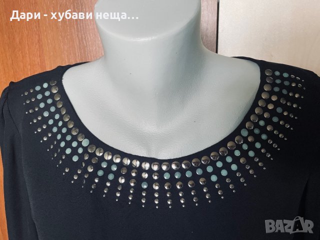 Черна рокля с вградено колие🍀❤️М/L,L❤️🍀арт.6025, снимка 2 - Рокли - 42378723