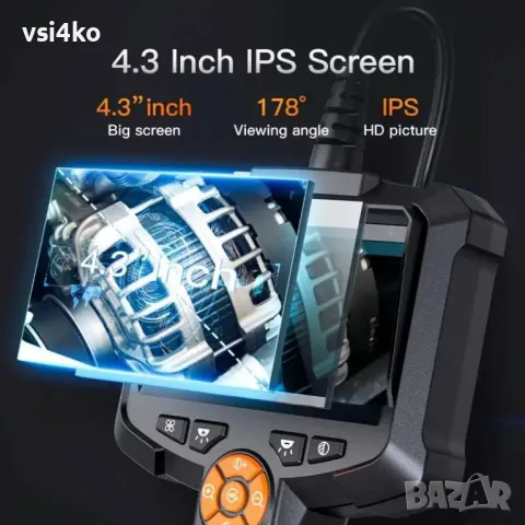 4.3-инчов индустриален ендоскоп с камера с двойна леща, снимка 6 - Други инструменти - 48692471