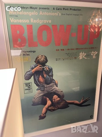 Ретро Vintage Постер с размер 50/70 на филма Blow Up на Микеланджело Антониони от 1966г. Рамка Ikea, снимка 5 - Други - 39434515