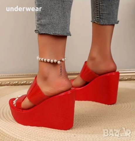 Дамски обувки на платформа номер 41.5, снимка 4 - Маратонки - 52526898