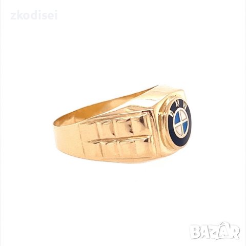 Златен мъжки пръстен 4,89гр. размер:68 14кр. проба:585 модел:18255-1, снимка 3 - Пръстени - 41565299