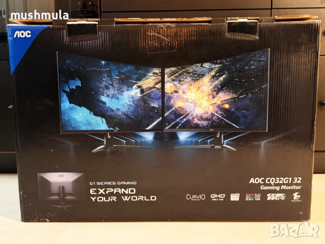 Монитор AOC CQ32G1 31.5" Извит екран - отлично състояние, снимка 11 - Монитори - 52655990