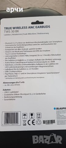 BLAUPUNKT TWS 30  bluetooth истински блутут безжични слушалки, снимка 3 - Безжични слушалки - 41575322