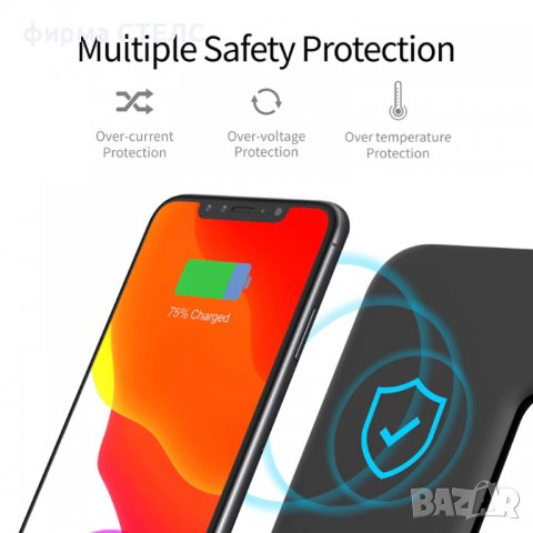 Станция за безжично зареждане STELS Q90, 15W, снимка 4 - Безжични зарядни - 40191230