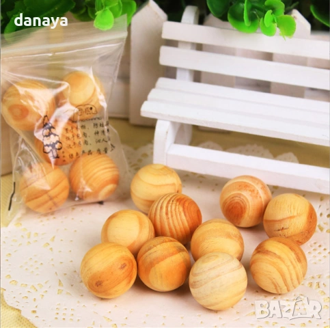 6423 Ароматизирани дървени топчета за гардероб против молци, 10 броя, снимка 5 - Ароматизатори - 53519689