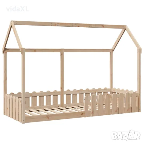 vidaXL Рамка за детско легло тип къща, 80x200 см, борово дърво масив, снимка 3 - Спални и легла - 56148220