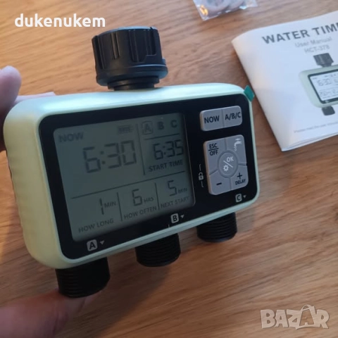 Таймер за поливане с 3 изхода, програмируеми графици, rain delay, ръчен режим, снимка 9 - Напояване - 52546606