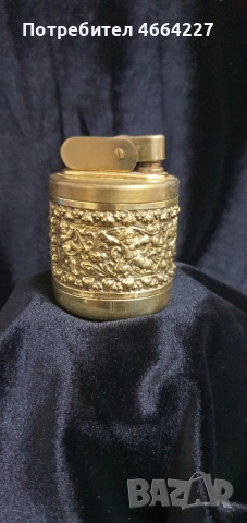 Старинна настолна запалка от месенг, снимка 3 - Антикварни и старинни предмети - 52860847