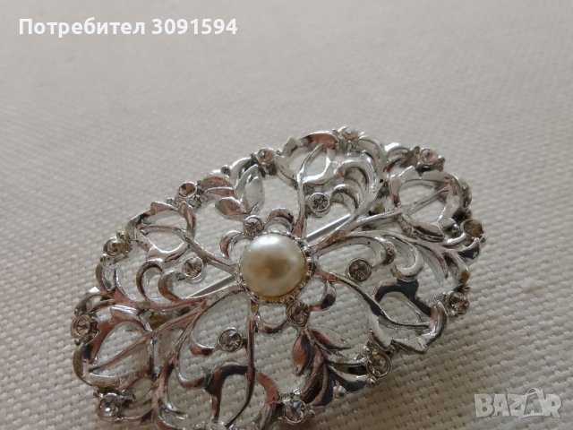 Брошка в стил Арт Нуво, снимка 3 - Антикварни и старинни предмети - 41827092