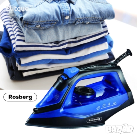 Ютия Rosberg, 2200W, 160мл., Керамична плоча 2 ГОДИНИ ГАРАНЦИЯ, снимка 6 - Ютии - 52591859