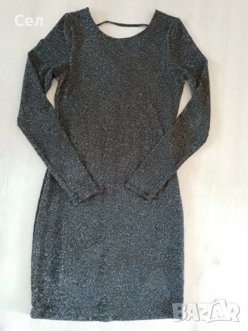 Нова черна блестяща рокля С, снимка 3 - Рокли - 49558837