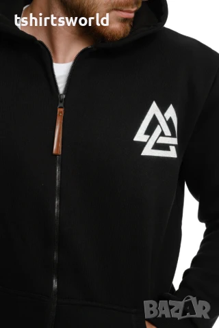 Нов мъжки суичър с цип и трансферен печат на сериала Викинги, valhalla, снимка 5 - Суичъри - 37021167