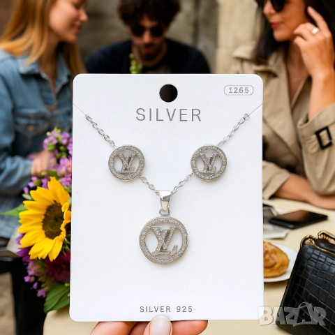 Изискан комплект бижута - Колие с обеци louis vuitton, снимка 7 - Колиета, медальони, синджири - 51926448