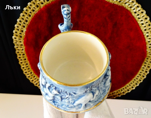 Порцеланова чаша Capodimonte,ангели,злато. , снимка 7 - Антикварни и старинни предмети - 51824516