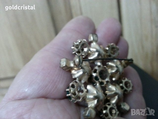 Стара брошка с зелени камъни, снимка 8 - Антикварни и старинни предмети - 35176436