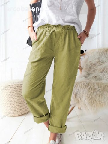 Нови дамски едноцветни ежедневни еластични прави панталони с висока талия, 9цвята , снимка 3 - Панталони - 41249456