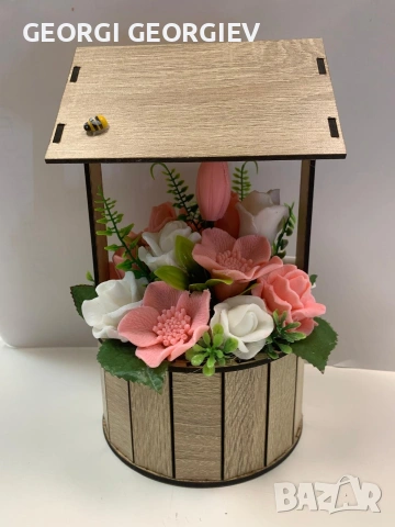 цветя изработени с глицеринов ароматен сапун и Българска роза , снимка 15 - Изкуствени цветя - 53463345