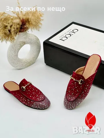 Gucci Дамски Чехли С Кристали Гучи - Различни Цветове Код SEM-489, снимка 3 - Чехли - 55872771