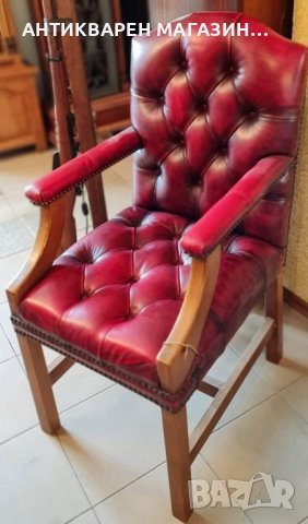 Английско кресло Chesterfield-1950 г., снимка 3 - Столове - 41780451